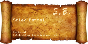 Stier Bartal névjegykártya